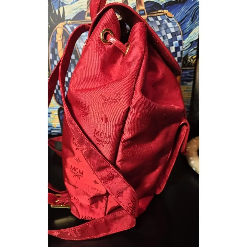 MCM - Red Nylon Backpack - EUC